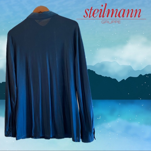 Steilmann Long Sleeve TEAL Button Down Shirt Large - Picture 3 of 9